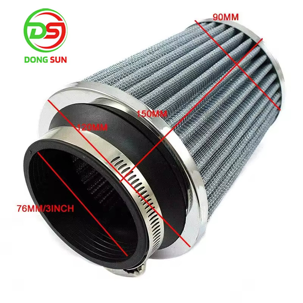 Universal High Performance Sport Car Intake Air Filter 76mm 3 inch Mushroom Head High Flow Refitted Racing Auto Air Filter