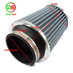 Universal High Performance Sport Car Intake Air Filter 76mm 3 inch Mushroom Head High Flow Refitted Racing Auto Air Filter