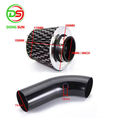 Universal 76mm 3inch High Flow Cold Winter Air Mushroom Head Crank Case Aluminum Intake Pipe Kit for Modified Sport Car