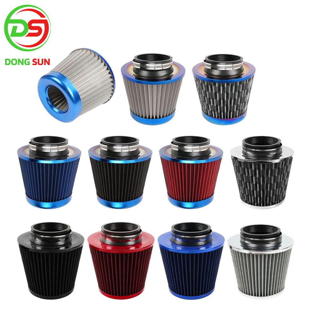 Universal Car Modification High Flow Performance Inlet Air Intake Filter Burnt Blue Stainless Steel Racing Car Air Filter