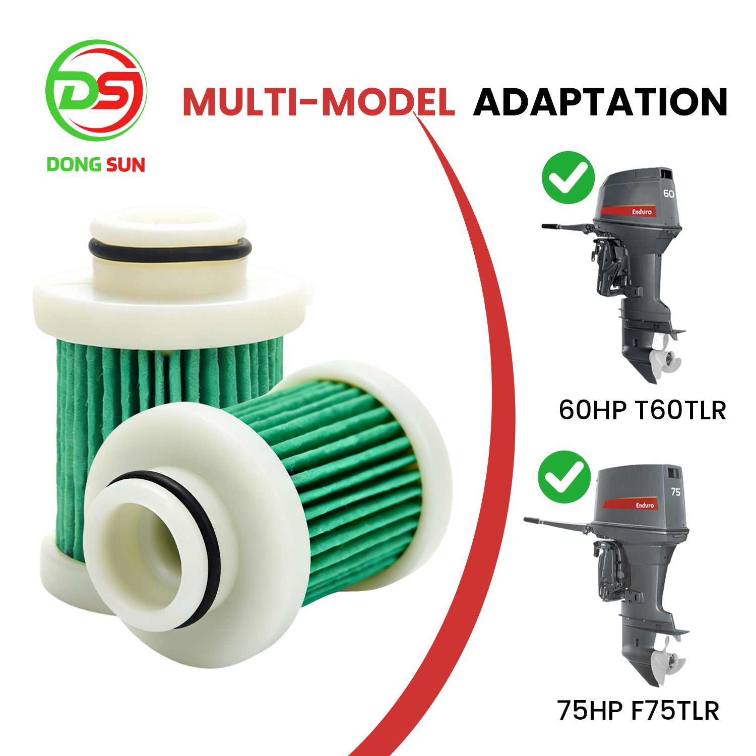 Marine Fuel Filter 6D8-WS24A-00-00 for Outboard Engines 60HP T60TLR & 75HP F75TLR Replacement