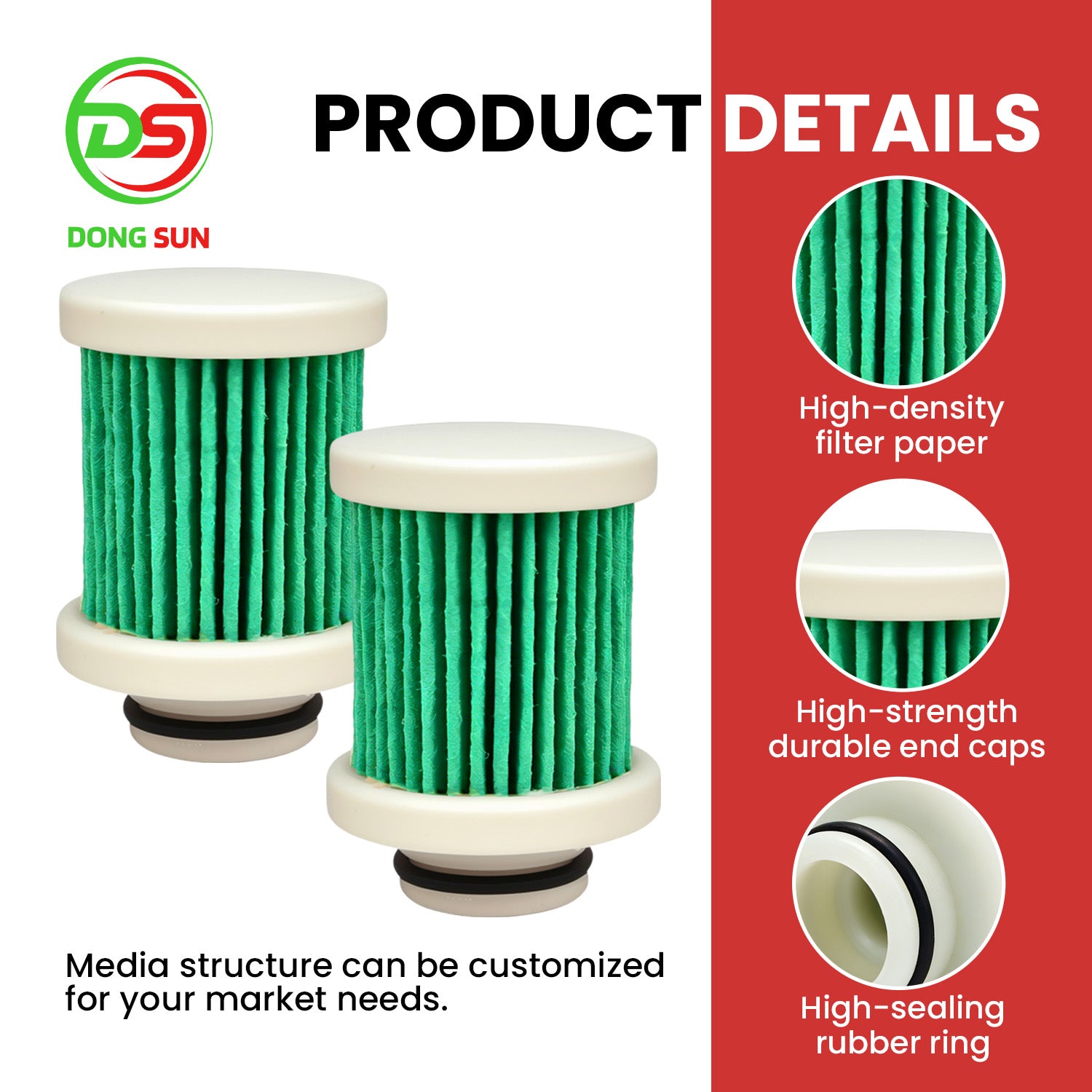 Marine Fuel Filter 6D8-WS24A-00-00 for Outboard Engines 60HP T60TLR & 75HP F75TLR Replacement