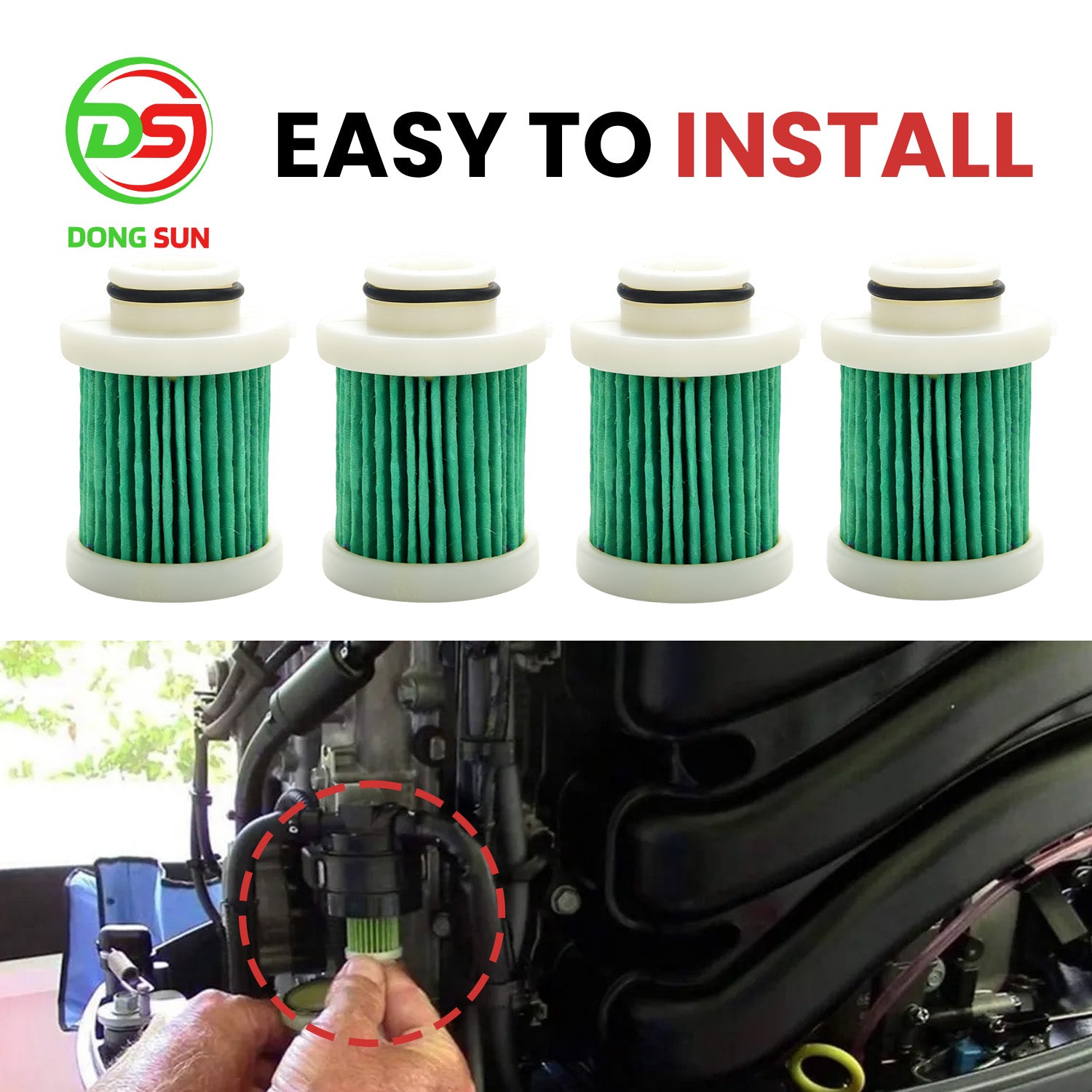 Marine Fuel Filter 6D8-WS24A-00-00 for Outboard Engines 60HP T60TLR & 75HP F75TLR Replacement