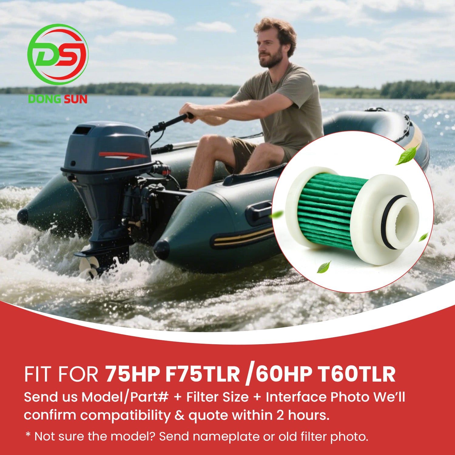 Marine Fuel Filter 6D8-WS24A-00-00 for Outboard Engines 60HP T60TLR & 75HP F75TLR Replacement